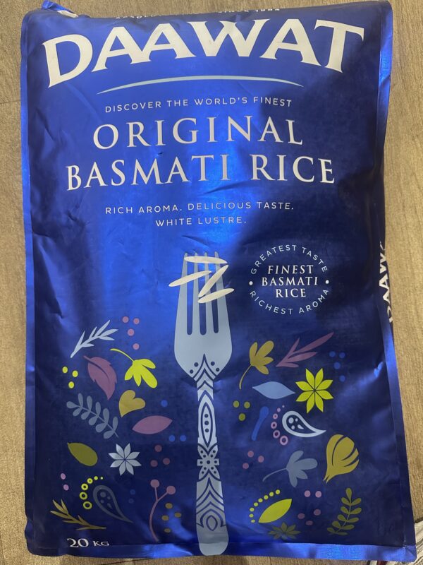 Daawat original Basmati Rice 20 kgs .